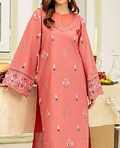 Safwa Coral Pink Lawn Suit (2 pcs)- Pakistani Lawn Dress