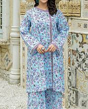 Safwa Light Blue Cambric Suit (2 pcs)- Pakistani Designer Lawn Suits
