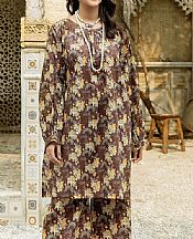 Safwa Chocolate Brown Cambric Suit (2 pcs)- Pakistani Designer Lawn Suits