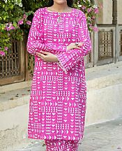 Safwa Raspberry Pink Cambric Suit (2 pcs)- Pakistani Lawn Dress