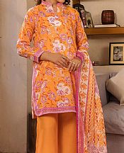 Safwa Pastel Orange Lawn Suit- Pakistani Lawn Dress