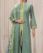 Safwa Riffle Green Lawn Suit- Pakistani Designer Lawn Suits
