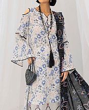 Safwa White/Blue Lawn Suit- Pakistani Designer Lawn Suits