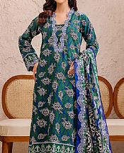 Safwa Emerald Green Lawn Suit- Pakistani Lawn Dress