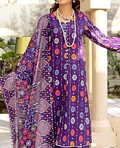 Safwa Purple Lawn Suit- Pakistani Lawn Dress