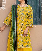 Safwa Yellowish Orange Lawn Suit- Pakistani Designer Lawn Suits