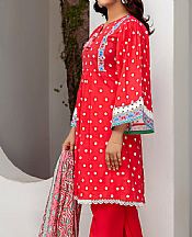 Safwa Cadmium Red Lawn Suit- Pakistani Designer Lawn Suits