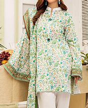 Safwa White/Green Lawn Suit- Pakistani Designer Lawn Suits