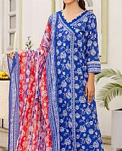 Safwa Royal Blue Lawn Suit- Pakistani Designer Lawn Suits