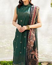 Safwa Dark Green Lawn Suit- Pakistani Lawn Dress