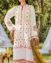 Safwa Off-white Lawn Suit- Pakistani Designer Lawn Suits