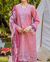 Safwa Rose Pink Lawn Suit- Pakistani Designer Lawn Suits