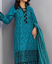 Safwa Teal Blue Lawn Suit- Pakistani Lawn Dress