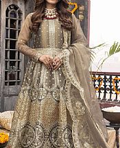 Sahane Brownish Grey/Golden Mesuri Suit- Pakistani Chiffon Dress