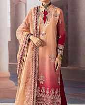 Peach/Vivid Burgundy Raw Silk Suit
