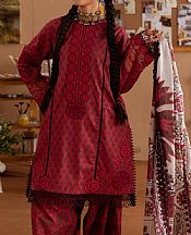 Saira Rizwan Brick Red Lawn Suit- Pakistani Lawn Dress