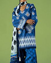 Saira Rizwan Navy Blue Cambric Suit- Pakistani Lawn Dress