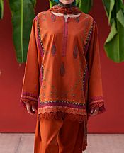 Saira Rizwan Rust Lawn Suit- Pakistani Lawn Dress