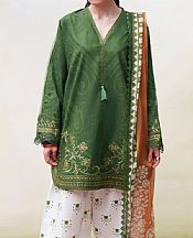 Saira Rizwan Green Lawn Suit- Pakistani Designer Lawn Suits