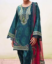 Saira Rizwan Teal Lawn Suit- Pakistani Lawn Dress