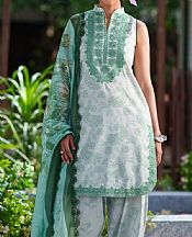 Saira Rizwan Light Grey/Sea Green Lawn Suit- Pakistani Lawn Dress