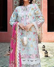 Saira Rizwan Light Blue Lawn Suit- Pakistani Designer Lawn Suits