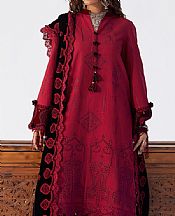 Saira Rizwan Vivid Burgundy Khaddar Suit- Pakistani Winter Dress