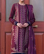 Saira Rizwan Plum Khaddar Suit- Pakistani Winter Clothing