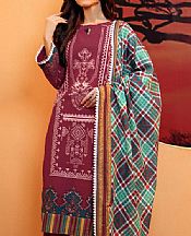 Crimson Khaddar Suit- Pakistani Winter Dress