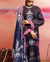 Royal Blue/Black Khaddar Suit- Pakistani Winter Clothing