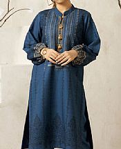 Denim Blue Khaddar Kurti- Pakistani Winter Dress