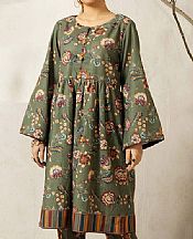 Reseda Green Khaddar Kurti- Pakistani Winter Dress