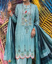 Sky Blue Lawn Suit- Pakistani Designer Lawn Dress