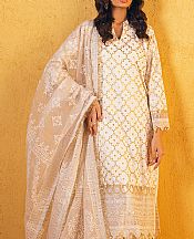 Off-white Lawn Suit- Pakistani Lawn Dress