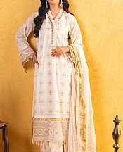 Off-white Lawn Suit- Pakistani Designer Lawn Dress