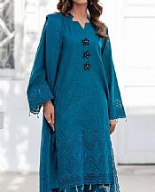 Salitex Teal Blue Lawn Suit- Pakistani Designer Lawn Suits