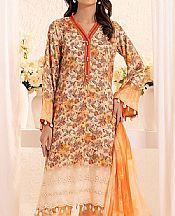 Salitex Pale Orange/Ivory Lawn Suit- Pakistani Designer Lawn Suits