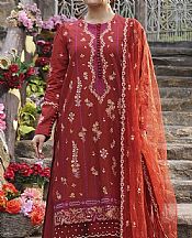 Salitex Dusty Red Cambric Suit- Pakistani Winter Clothing
