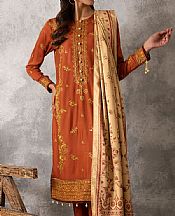 Salitex Bright Orange Cottel Suit- Pakistani Winter Dress