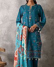 Salitex Dark Turquoise Cottel Suit- Pakistani Winter Clothing