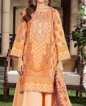 Salitex Faded Orange Organza Suit- Pakistani Designer Chiffon Suit