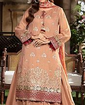 Salitex Peach Net Suit- Pakistani Designer Chiffon Suit