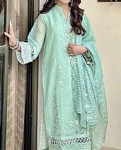 Salitex Mint Green Organza Suit- Pakistani Chiffon Dress