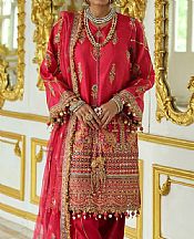 Salitex Radical Red Yarn Suit- Pakistani Designer Chiffon Suit