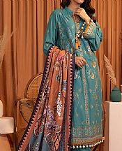 Salitex Teal Khaddar Suit- Pakistani Winter Dress