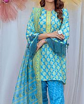 Salitex Ocean Blue Lawn Suit- Pakistani Designer Lawn Suits