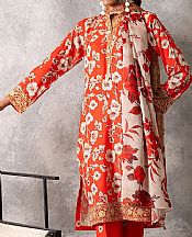 Salitex Bright Orange Lawn Suit- Pakistani Lawn Dress