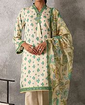 Salitex White/Pistachio Lawn Suit- Pakistani Designer Lawn Suits