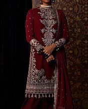 Salitex Maroon Chiffon Suit- Pakistani Chiffon Dress