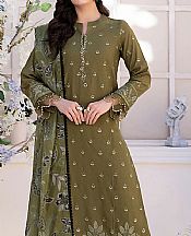 Salitex Olive Green Lawn Suit- Pakistani Designer Lawn Suits